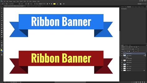 How To Make Ribbon Banner In Photoshop Tutorial Youtube