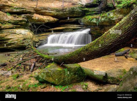 One Of The Many Waterfalls At Old Mans Cave In Hocking Hills Ohio