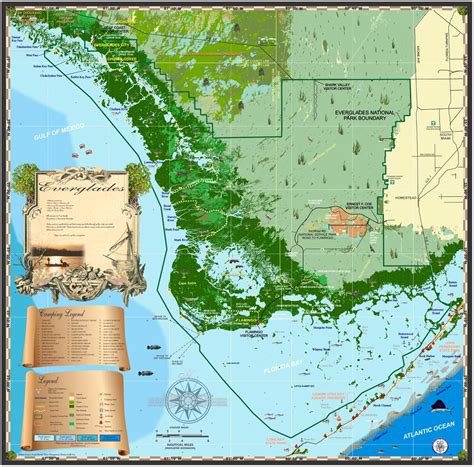 Everglades Map Island Map Store