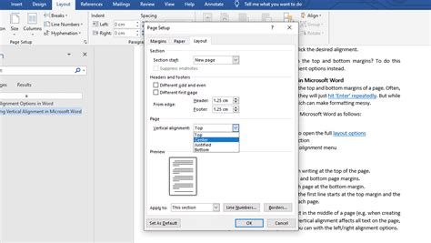 Vertical Alignment In Word