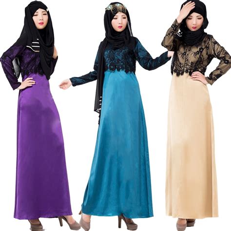 Mz Garment Woman Long Sleeve Abaya Islamic Female Muslim Apparel Ladies Lace Kaftan Long Womens