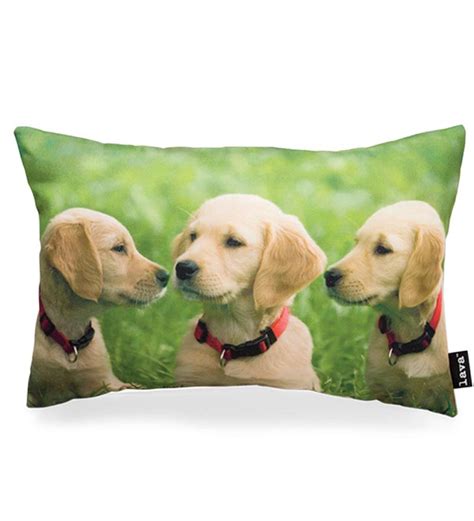 Photo Printed Golden Retriever Puppy Pillow Plowhearth
