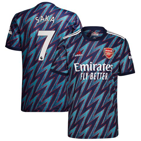 Arsenal Third Shirt 2021 22 With Saka 7 Printing Rebel Sport