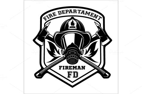 Fire Department Emblem Badge Logo Pre Designed Vector Graphics