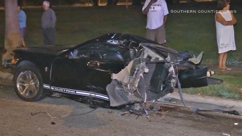 Mustang Split In 2 In Early Morning Crash Near Athens Park Abc7 Los