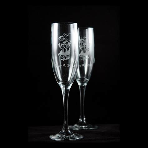 Personalized Champagne Flutes Set Of Two 6 Oz