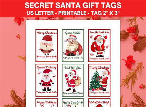Secret Santa Gift Tags Printable From Santa Gift Tags Santa Gift Tag