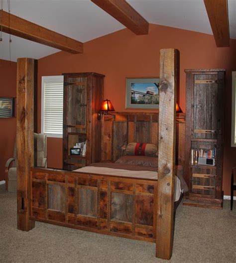 The barnwood has developed a patina from. Pin by Kara Barnes on Beds | Barnwood furniture, Rustic ...