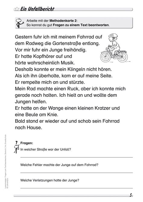 Kostenlose übungen, aufgaben und erklärungen für deutsch in der 7. deutsch 3 klasse text lesen und fragen beantworten zum ...