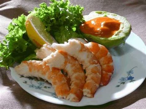 Shrimp come from both fresh and salt water and can live in both cold and warm waters; Avocado With Prawns