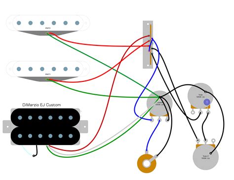 Frequently asked questions about guitar electronics including volume and tone pot values & tapers, capacitor values, series parallel, coil splitting & more. DiMarzio EJ Custom Wiring Diagram - Humbucker Soup