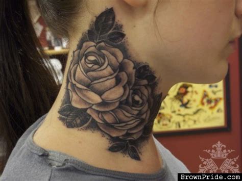 51 Best Rose Neck Tattoos