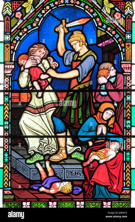 Slaughter Of The Innocents By King Herods Soldiers Stained Glass