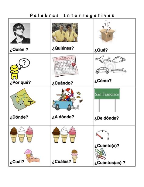 Palabras Interrogativas Spanish Grammar Spanish Vocabulary Spanish