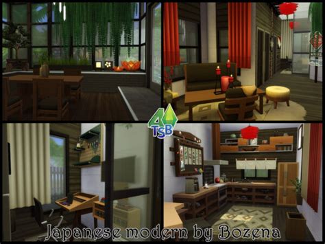 Japanese Modern House By Bozena From Tsr • Sims 4 Downloads