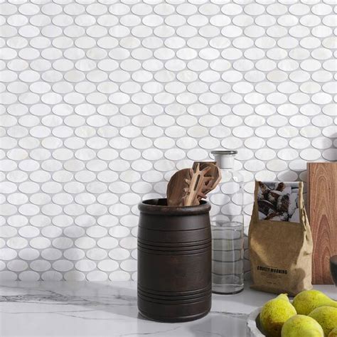 Supreme Tile Mother Of Pearl 1 X 1 Seashell Honeycomb Mosaic Wall