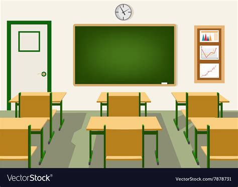 Empty School Classroom With Blackboard Royalty Free Vector