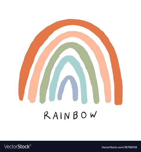 Hand Drawing Rainbow Royalty Free Vector Image