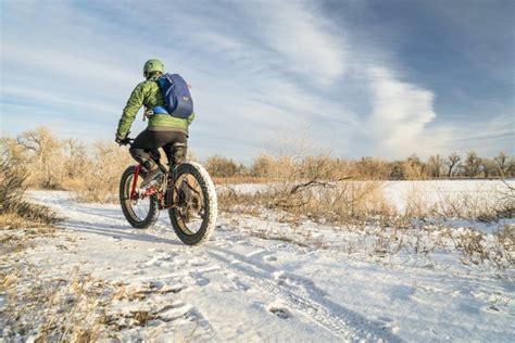 Riding Fat Bike In Winter Stock Photo Image Of Recreation 106665708