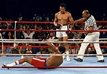 Muhammad Ali on his way to defeating George Foreman for the heavyweight ...