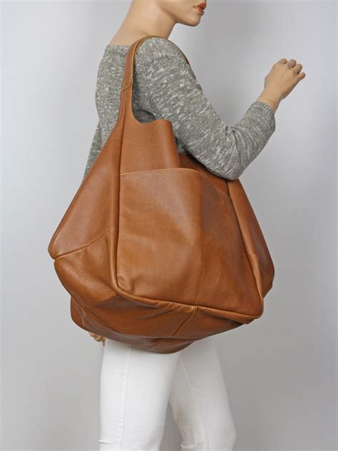 Large Leather Tote Bag Leather Large Carryal Large Oversized Etsy
