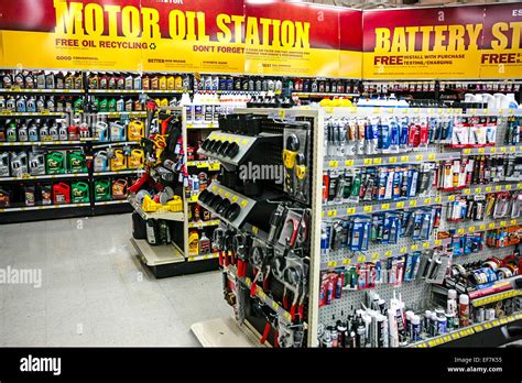 A Wide Range Of Products For Sale In An Auto Parts Shop Stock Photo Alamy
