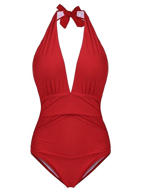 Women Swimwear Off Shoulder Flounce Ruffled Monokini Swimsuits One