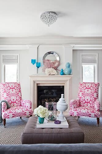 The classic color collection and the off white color collection. Gray living room + pink ikat chairs: Benjamin Moore 'Class ...