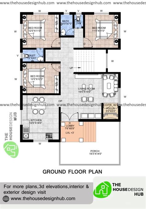 3 Bhk House Design Plan Double Floor Kerala House Plans 1200 Sq Ft With