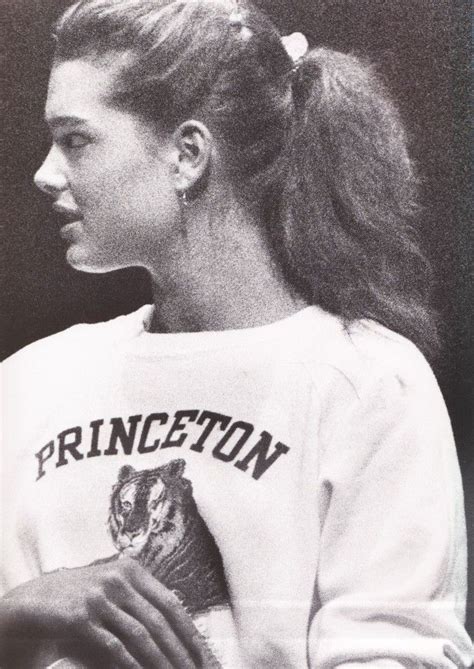 Actress Model Brooke Shields Wearing Her School Sweatshirt In A