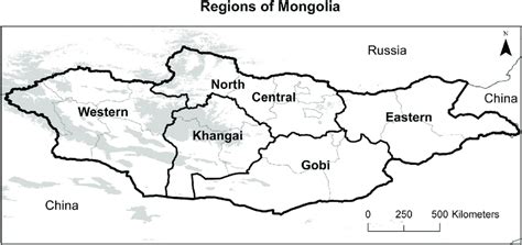 Regions of Mongolia used in climate, forage and livestock analyses. | Download Scientific Diagram