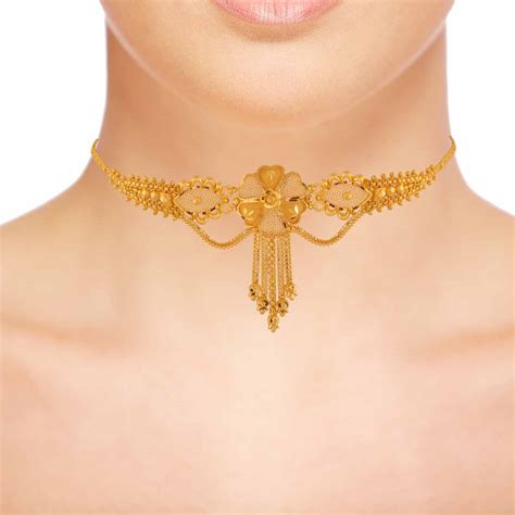 22k Gold Choker Necklace Ck 178 Rupashree Jewellers Rb