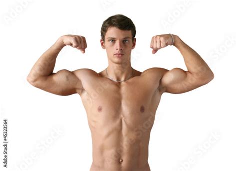 Muscular Man Flexing His Biceps Stock Photo And Royalty Free Images