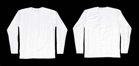 Two Long Sleeved White T Shirts For Mockups Plain T Shirt With Black