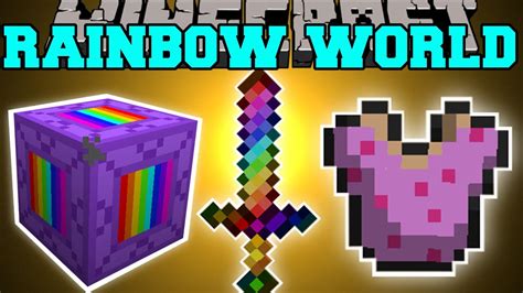 Minecraft Rainbow World Mod Rainbow Armor Weapons Blocks And More