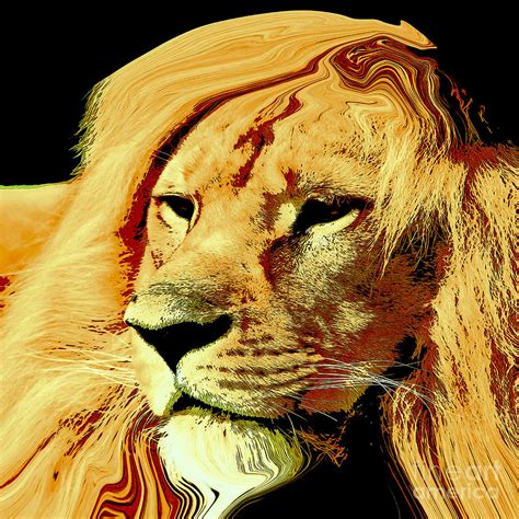 African Safari Male Lion Painting By Tracy Eatwell