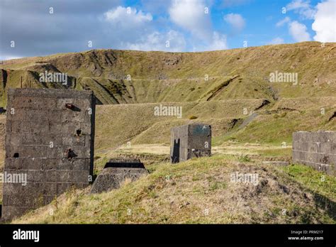 The old quarry workings and buildings on Titterstone Clee Hill, some