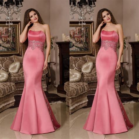 2016 New Arrival Strapless Mermaid Evening Dresses Applique Fitted