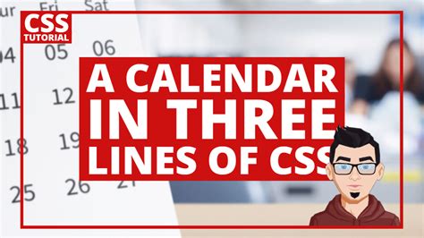 Css Tutorial A Calendar In Three Lines Of Css Rengga Dev