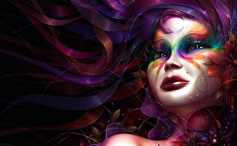 1920x1080px 1080p Free Download Abstract Bright Paint Girl Face