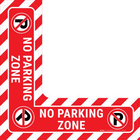 No Parking Zone Floor Sign Corner
