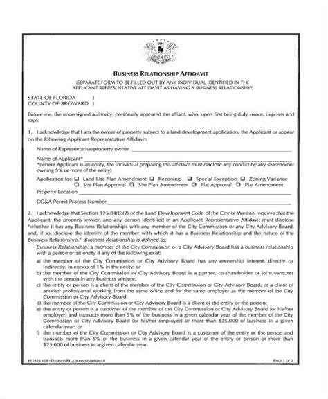 Free 8 Sample Relationship Affidavit Forms In Pdf Ms Word