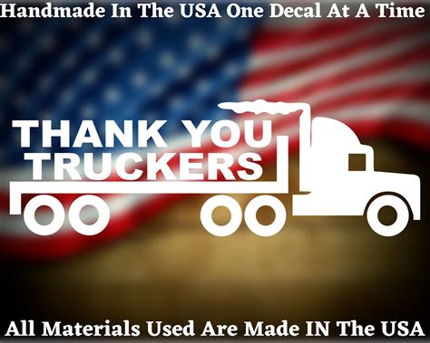 Thank You Truckers Die Cut Decal Home Laptop Computer Truck - Etsy