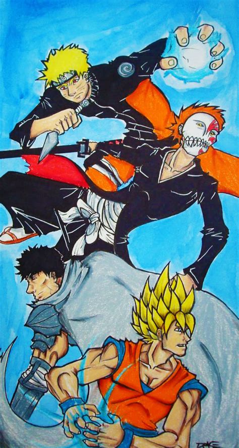 Narutoichigo Guts And Goku By Drakestirlawl On Deviantart