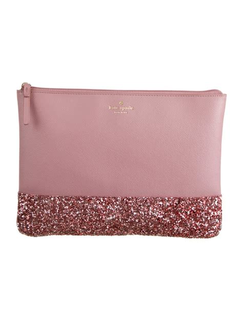 Kate Spade New York Leather Clutch Pink Clutches Handbags