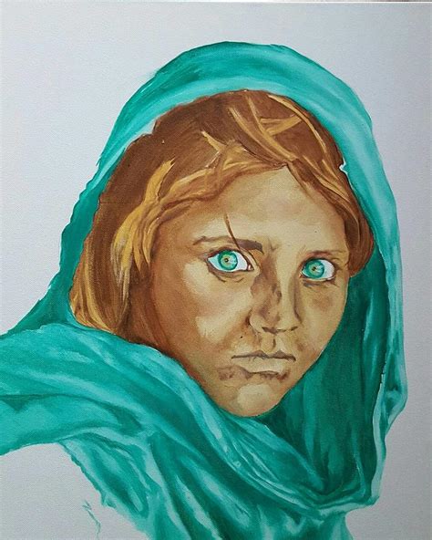 Sharbat Gula The Afghan Girl Painting By Loraine Yaffe Fine Art America