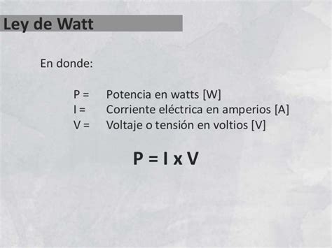 Ley De Potencia O Ley De Watt