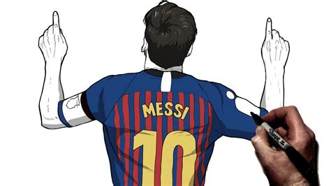 How To Draw Messi Celebration Step By Step Footballsoccer Youtube