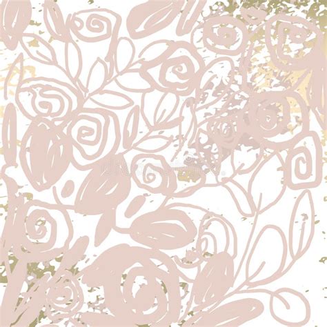 Floral Chic Nude Pink Gold Blush Rustic Background F Stock Vector
