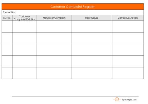 It includes planned and actual columns to help measure project progress as you go. Customer Complaint Register